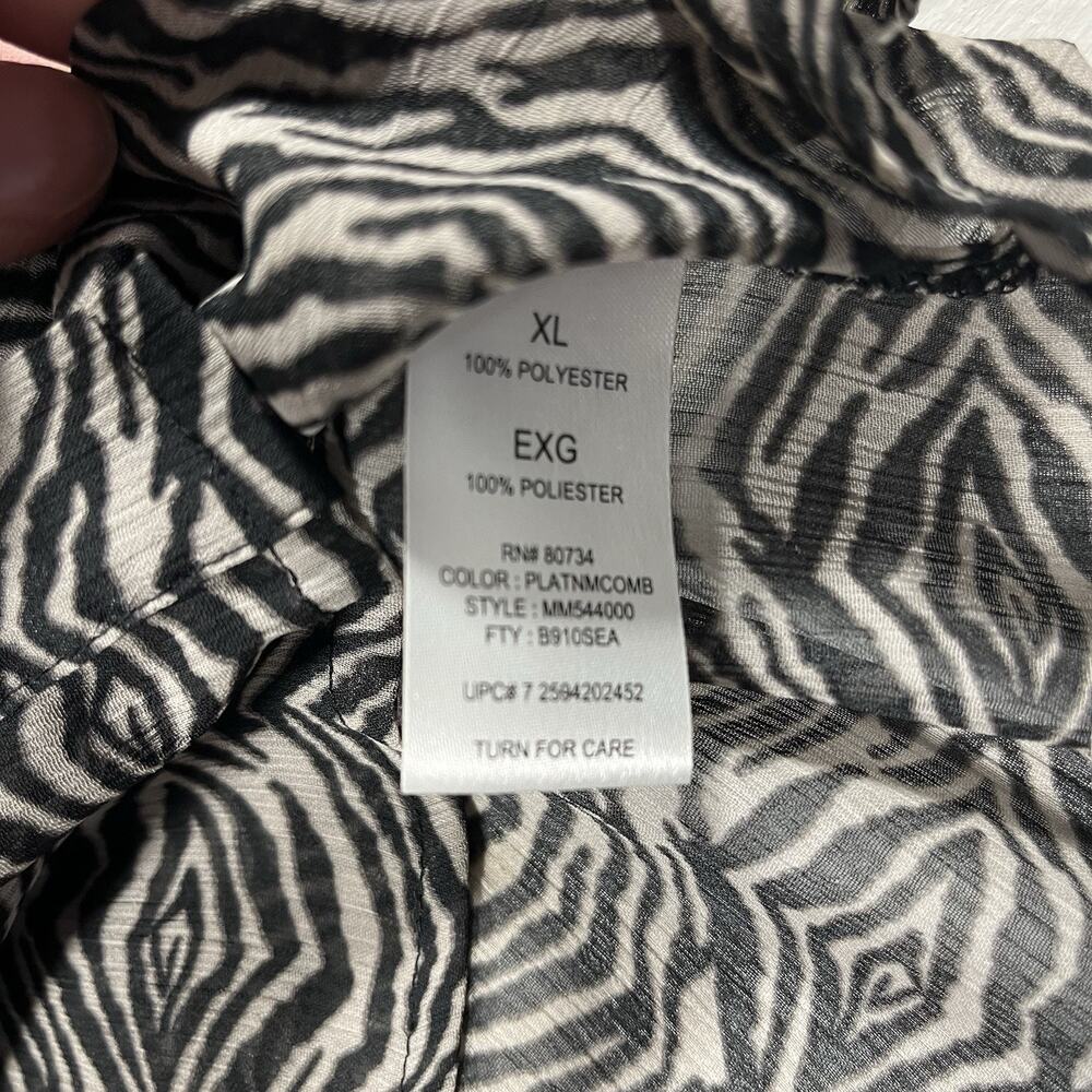 Miley Cyrus Max Azria XL Zebra Print Sheer Ruffle Top - Picture 5 of 6
